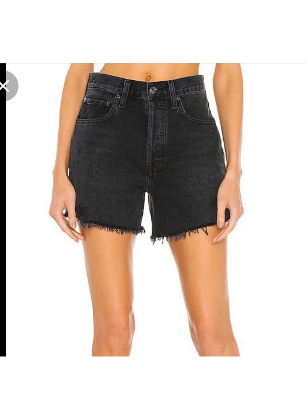 AGOLDE DEE Black High-Rise Denim Shorts